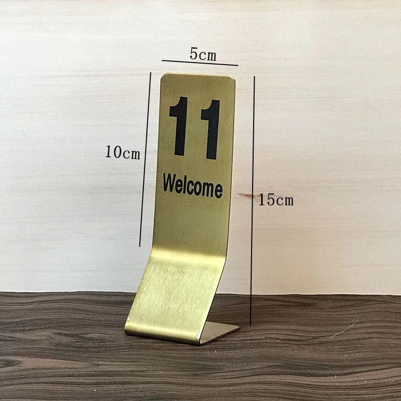 Hotel Restaurant Wedding Table Top Stainless Steel Metal Sign Stand Table Numbers