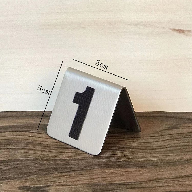 Hotel Restaurant Wedding Table Top Stainless Steel Metal Sign Stand Table Numbers