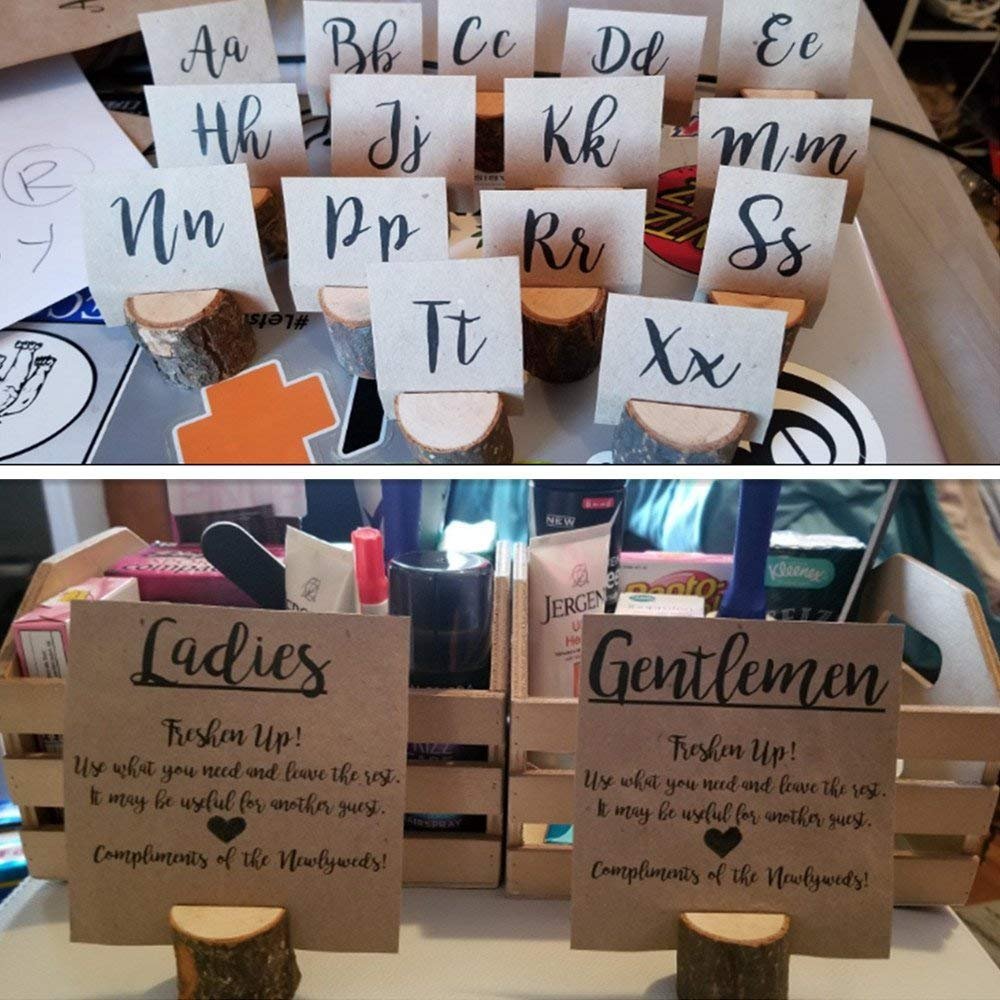 Rustic Wood Table Numbers Holder Wood Place Card Holder Party Wedding Table Name Card Holder Memo Note Card