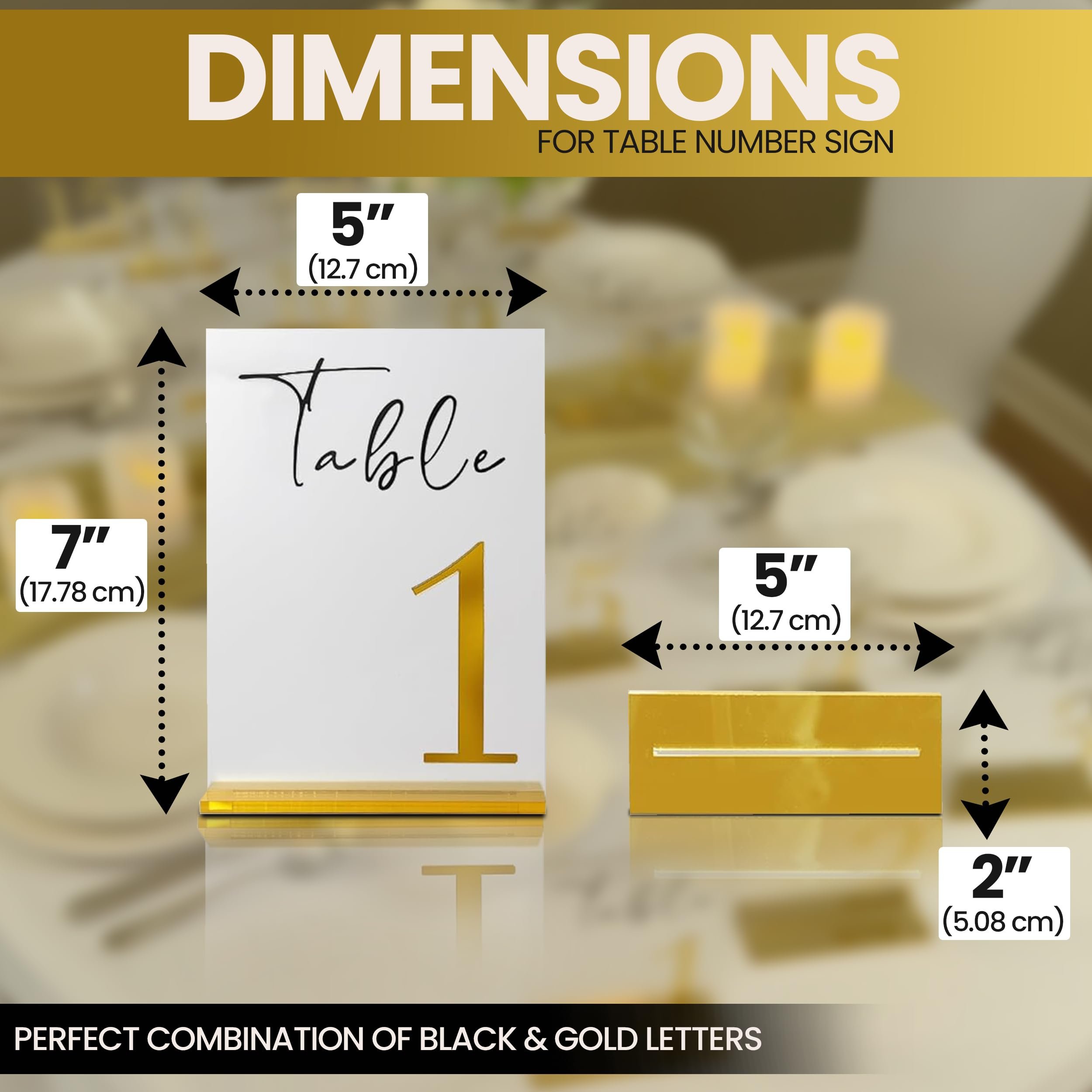 Factory wholesale Mirrored Gold 1-15 Place Cards and Table Numbers Clear Arch Table Numbers for Wedding Reception Party Event