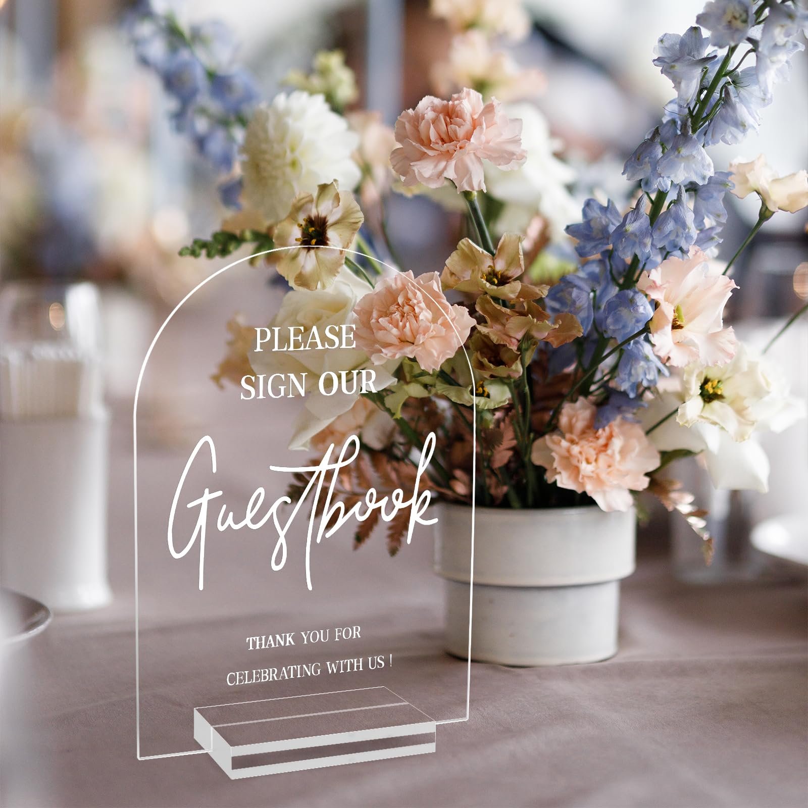 Factory wholesale 4pcs Wedding Signage, Guest Book Sign,Gifts Sign Acrylic Arch Wedding Table Numbers for Party Decorations