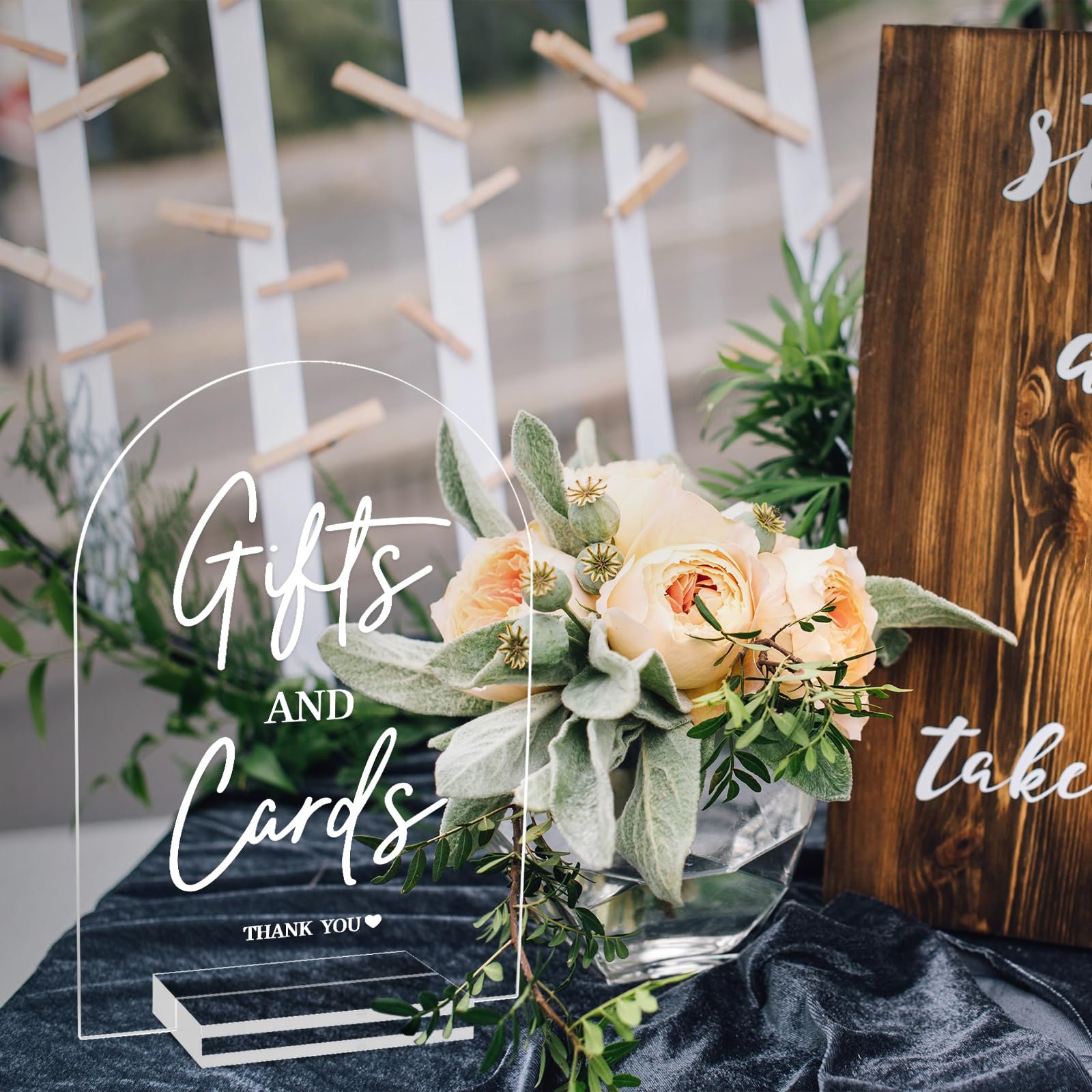 Factory wholesale 4pcs Wedding Signage, Guest Book Sign,Gifts Sign Acrylic Arch Wedding Table Numbers for Party Decorations