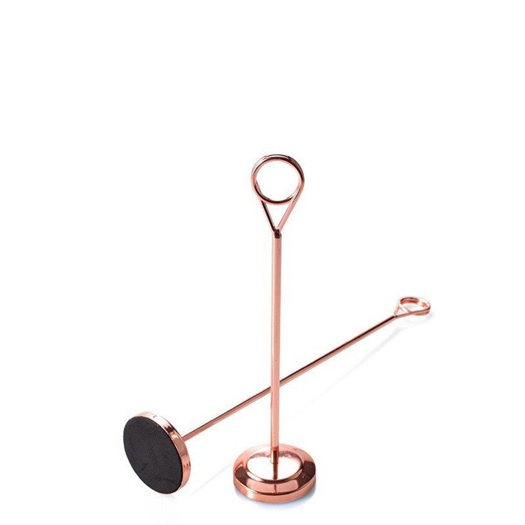 European Ring Seat Number Place Card Stand Buffet Menu Stainless Steel Plate Table Card Holder Photo Holder For Wedding Party