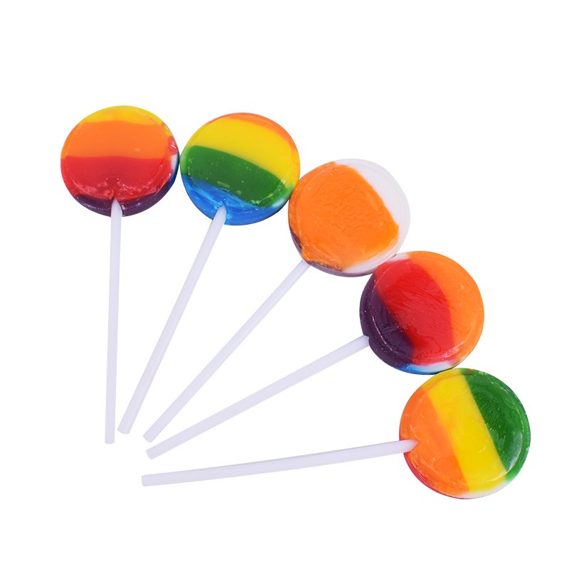Manufacturer Direct Sale Card Packed 8G Round Flat Lollipops In Daily Candies Wtih Competitive Price