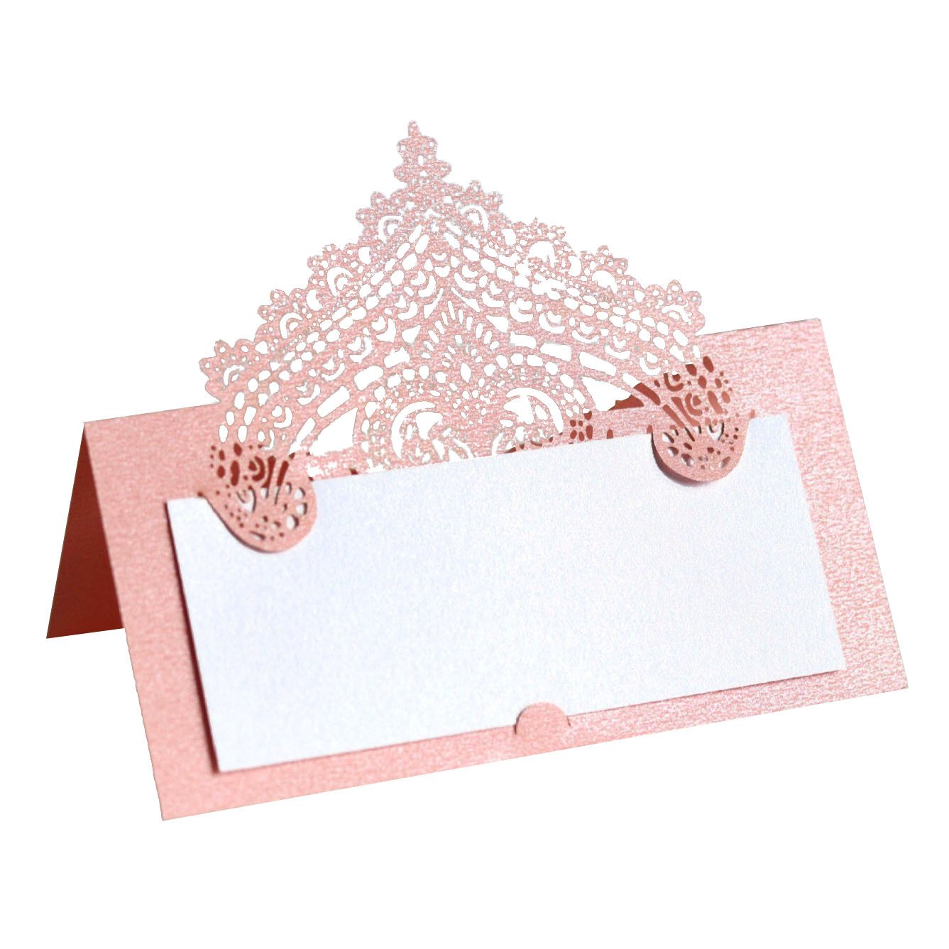Cross-Border Three-Dimensional Lace Seat Laser Hollow Holiday Handwriting Wedding Table Name Card In Stock