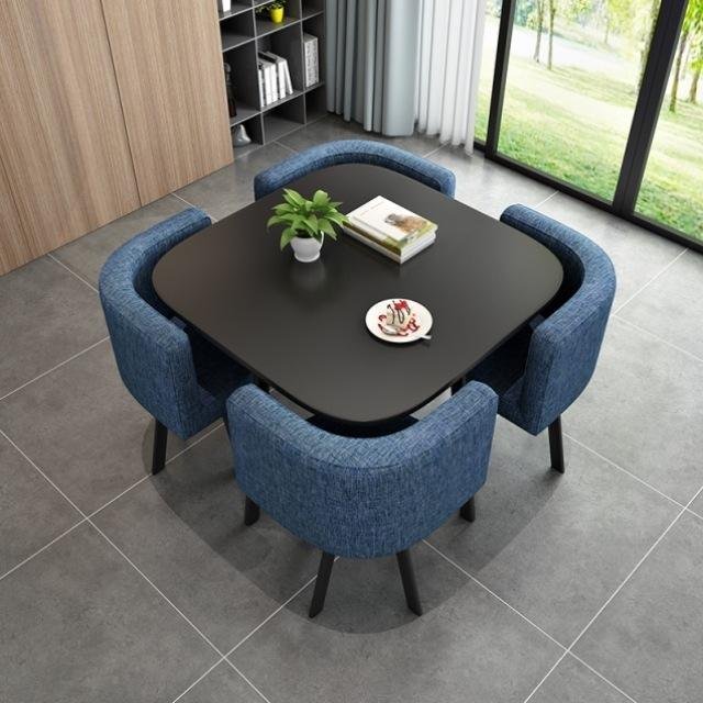Modern Luxury Hot Sale Saving Place Coffee Table Sets Leisure Round Dining Tables And 4 Chairs Set