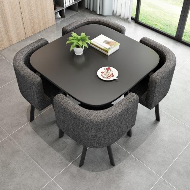 Modern Luxury Hot Sale Saving Place Coffee Table Sets Leisure Round Dining Tables And 4 Chairs Set