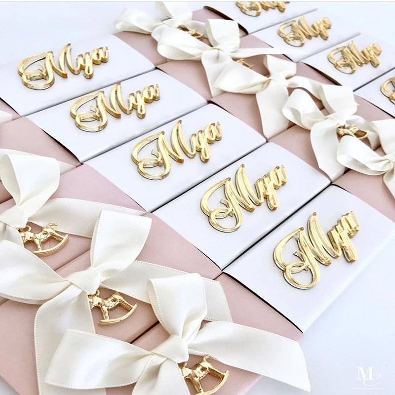 Personalized laser cut custom Gold silver place card wedding Acrylic alphabet 3D name letters tag labels