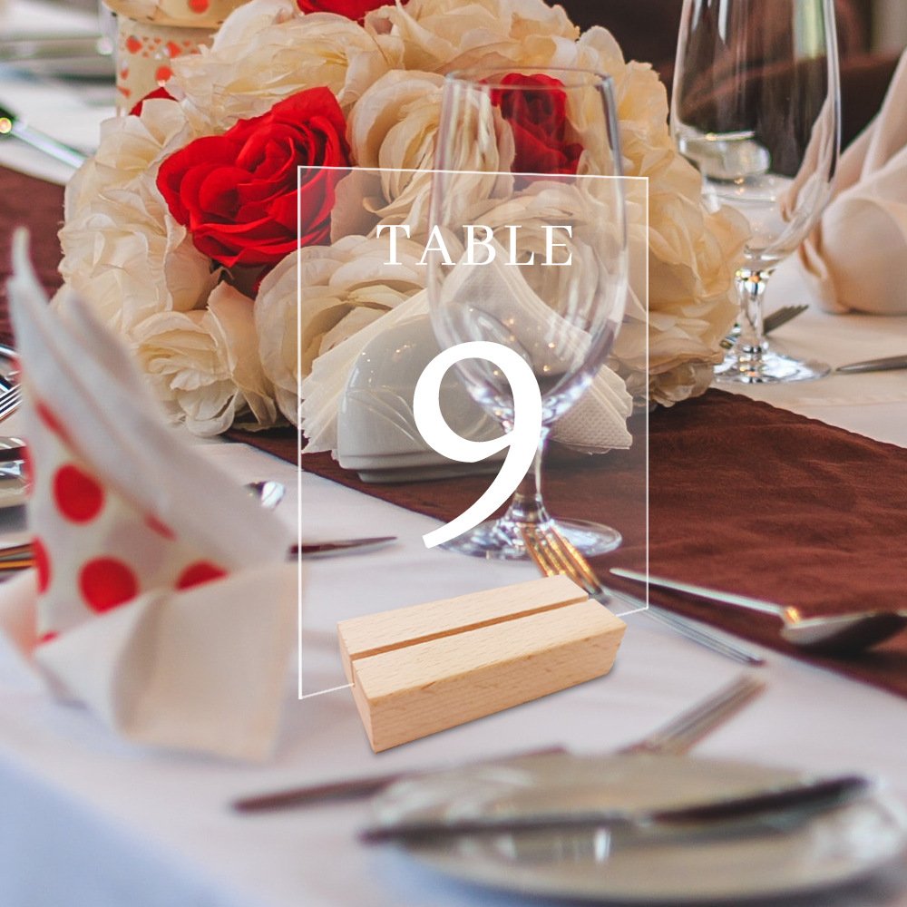 Factory 4 style hexagon rectangle arch round Wedding restaurant decor Acrylic Place Cards Number Table wooden Holder