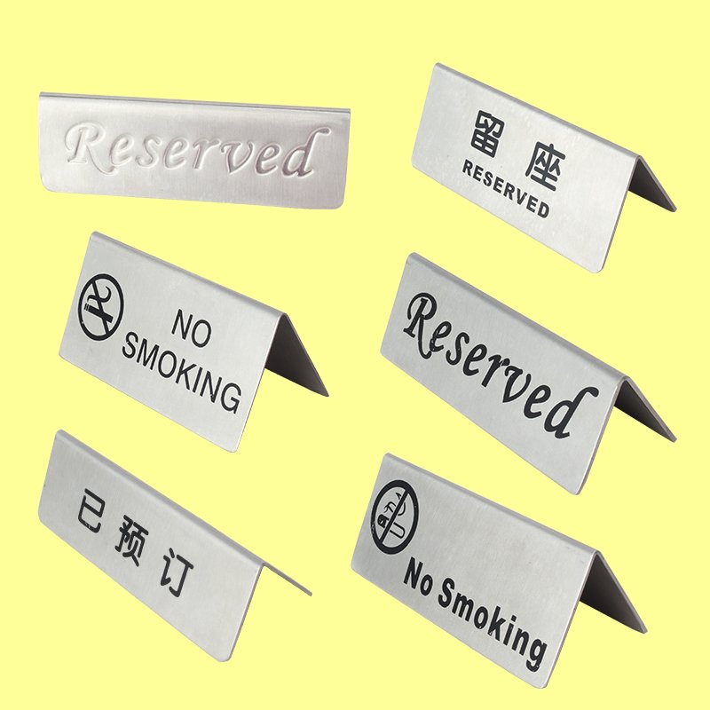 Factory Direct Price Wedding Supplies Stainless Steel Silver Table Name Sign Two-Sided Place Cards
