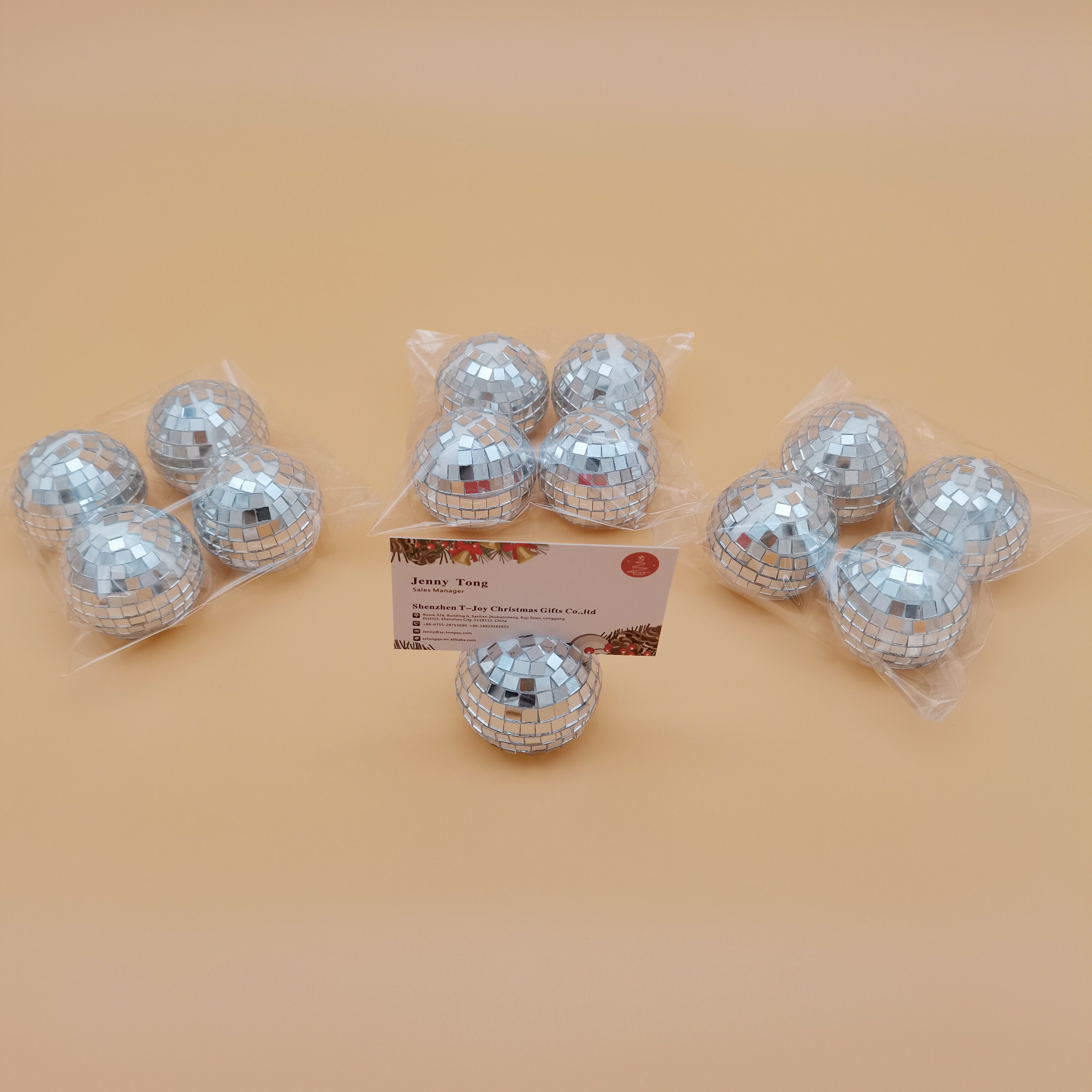 Christmas place card holder mirror installation ball mirror ball base