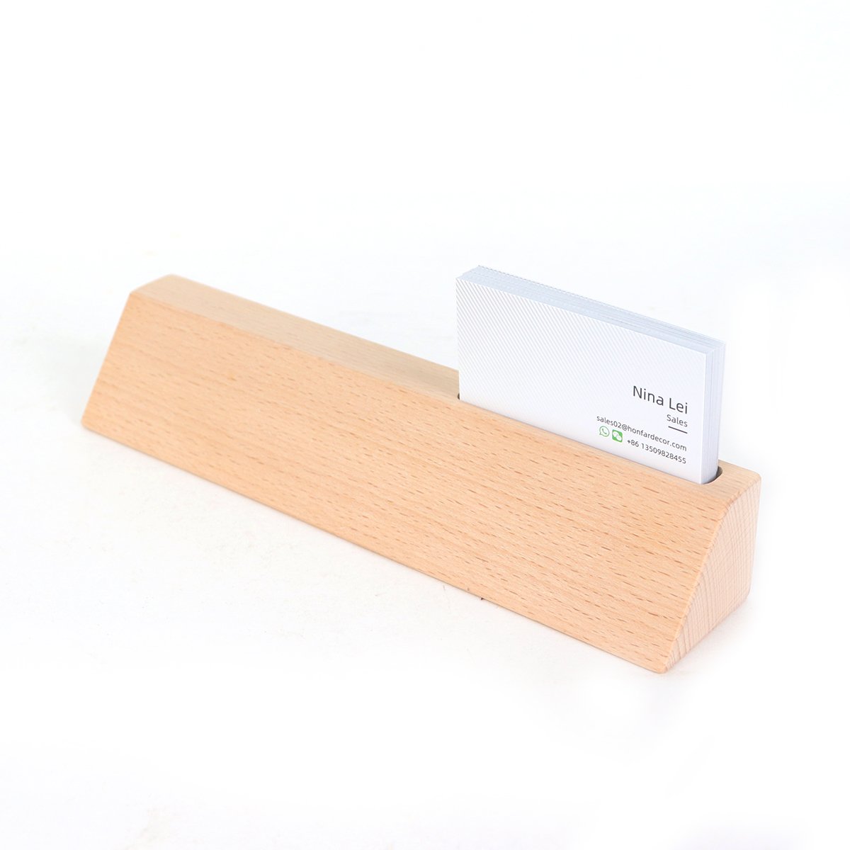 High quality custom natural pine beech wood photo card stand wooden business card stand holder