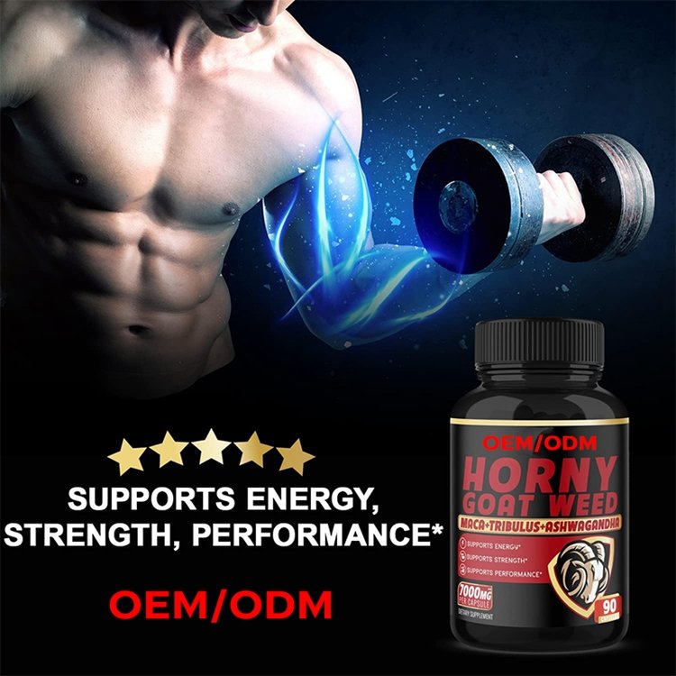 Horny Goat Weed Capsules 7000mg Herbal Equivalent with Maca Ginseng Tribulus Terrestris Ashwagandha for Performance and Energy
