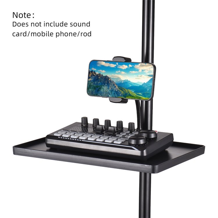 270 * 205mm Universal Microphone Stand Clamp-on Tray Sound Card Tray Soundcard Phone Holder Versatile Tray Storage Shelf