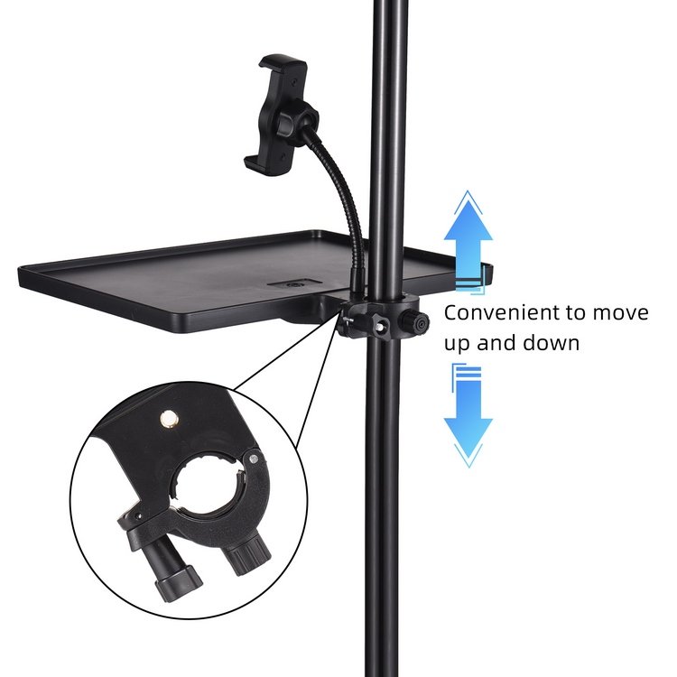 270 * 205mm Universal Microphone Stand Clamp-on Tray Sound Card Tray Soundcard Phone Holder Versatile Tray Storage Shelf