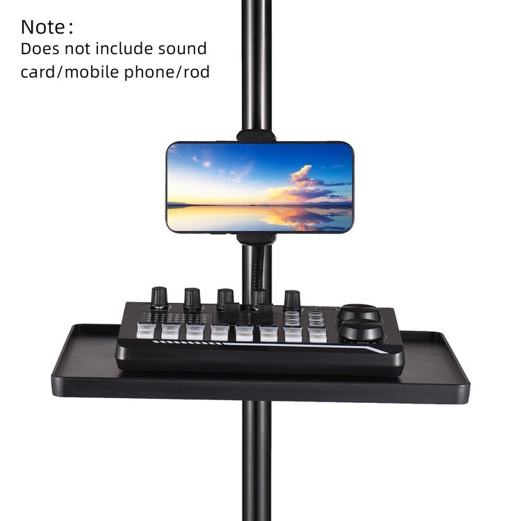 270 * 205mm Universal Microphone Stand Clamp-on Tray Sound Card Tray Soundcard Phone Holder Versatile Tray Storage Shelf
