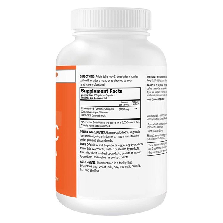 120 Vegetarian Capsules Dietary Supplement Ultra High Absorption Curcumin Complex