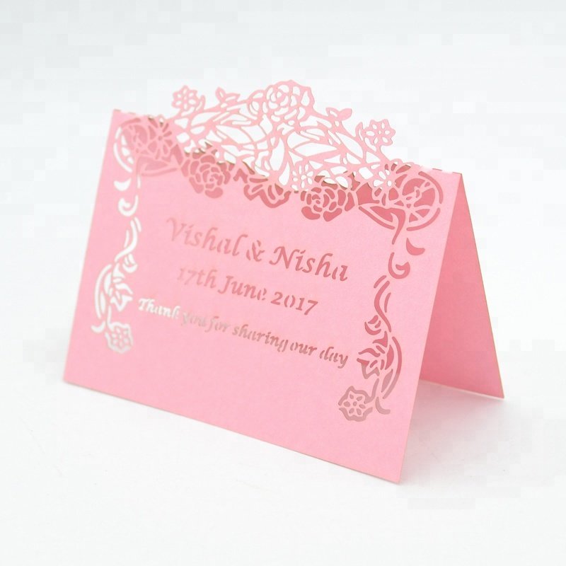Laser cut rose style party table name wedding table place card