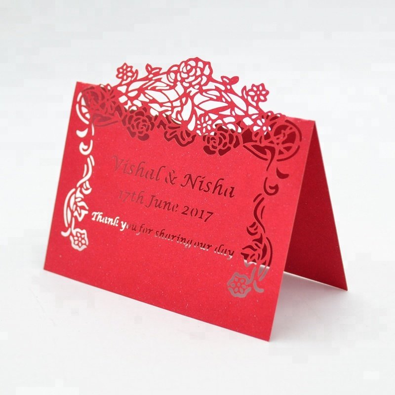 Laser cut rose style party table name wedding table place card