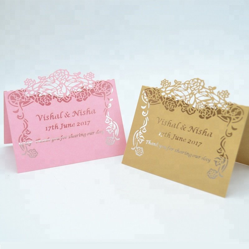 Laser cut rose style party table name wedding table place card