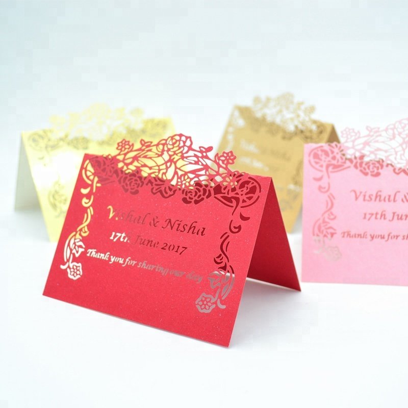 Laser cut rose style party table name wedding table place card