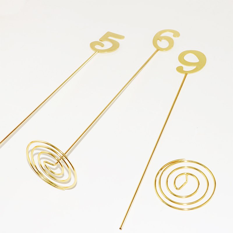 Desktop Counter-top Metal Number Metal Gold Wedding Signage Restaurant Table Sign Standing Reception Table Numbers