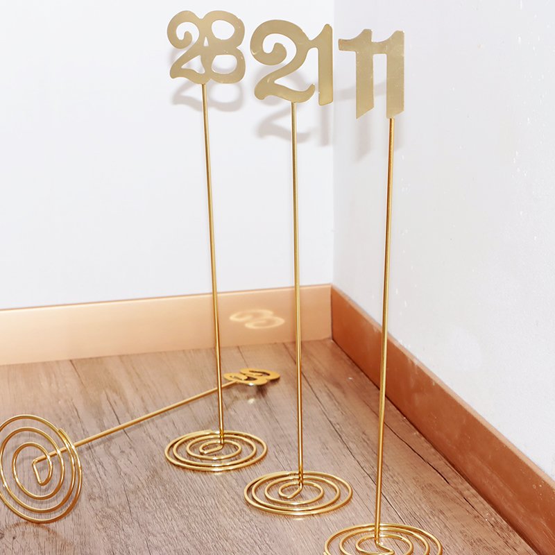 Desktop Counter-top Metal Number Metal Gold Wedding Signage Restaurant Table Sign Standing Reception Table Numbers