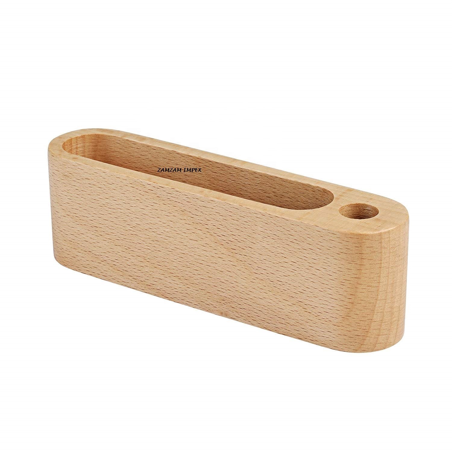 Wooden Business Card Display Holder Mango Wood Card Case for Desk Desktop