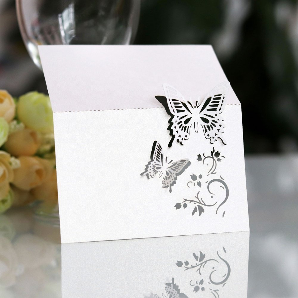 Butterfly Paper Place Name Seat Card Cards for Wedding Party Table Decor Supplies