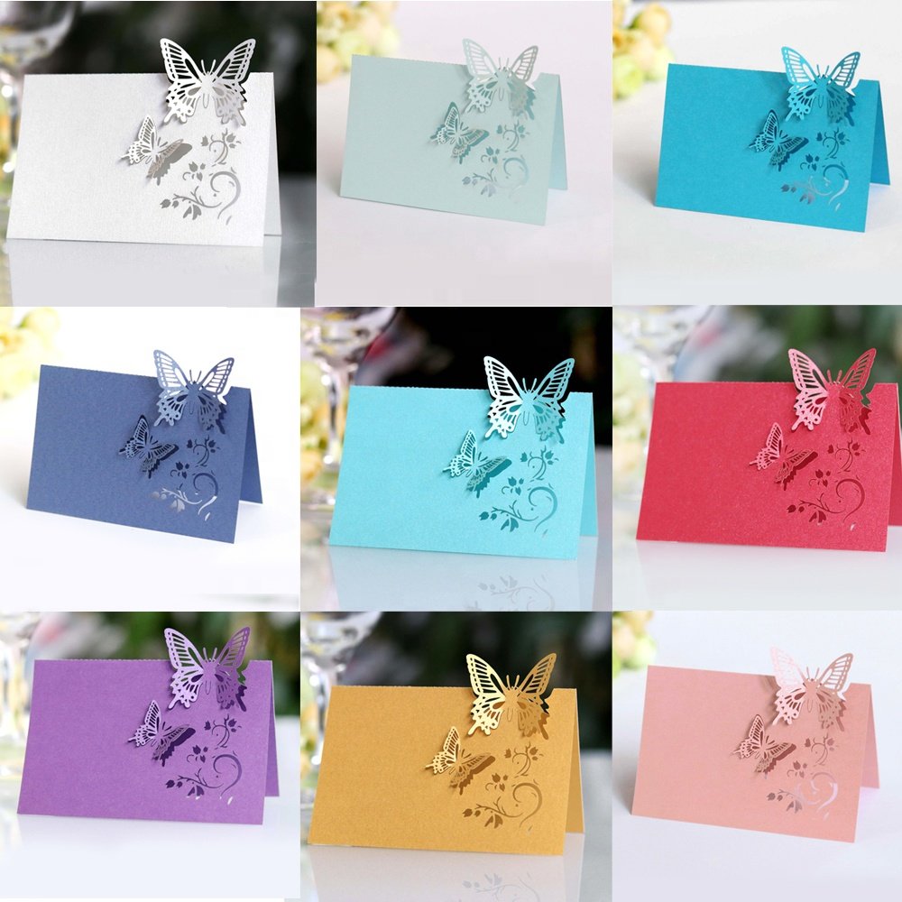 Butterfly Paper Place Name Seat Card Cards for Wedding Party Table Decor Supplies