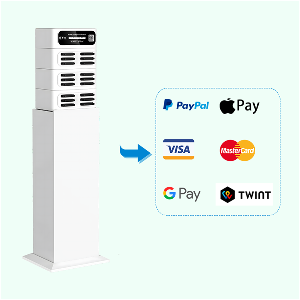 Outdoor sharing power bank rental station restaurant bar display powerbank station stackable shared power bank machine