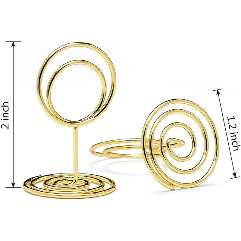 Custom Ring Shaped Small Size Table Card Picture Stands Mini Place Card Photo Holder Gold Table Number Holders