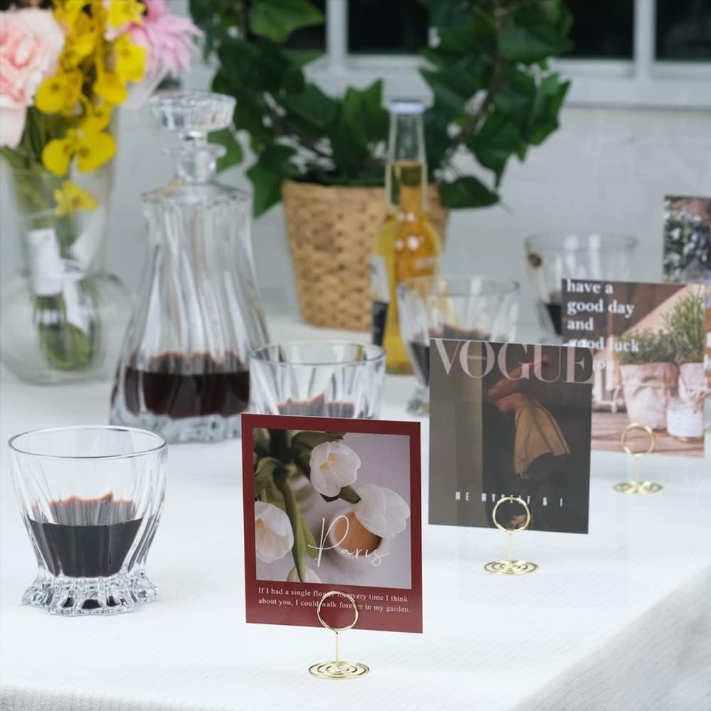 Custom Ring Shaped Small Size Table Card Picture Stands Mini Place Card Photo Holder Gold Table Number Holders