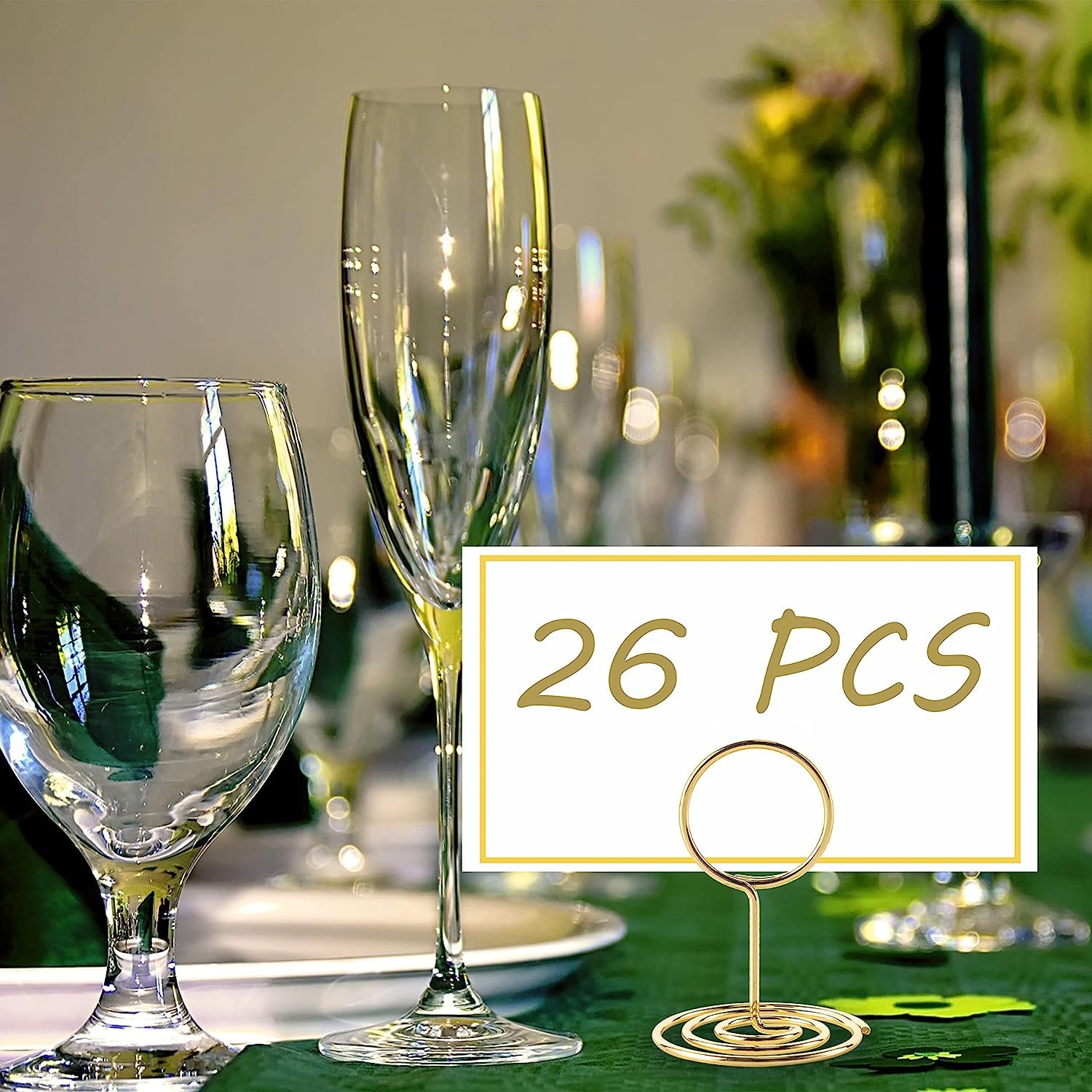 Custom Ring Shaped Small Size Table Card Picture Stands Mini Place Card Photo Holder Gold Table Number Holders