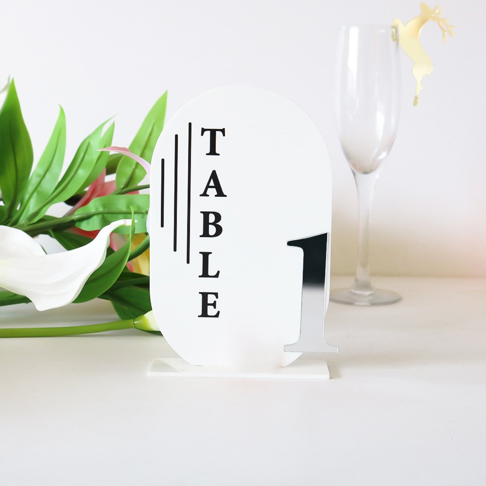 Gaojian Arch Acrylic Wedding Table Seat Card Wedding Table Number Sign Place Cards For Hotel Restaurant Digital Meal Card