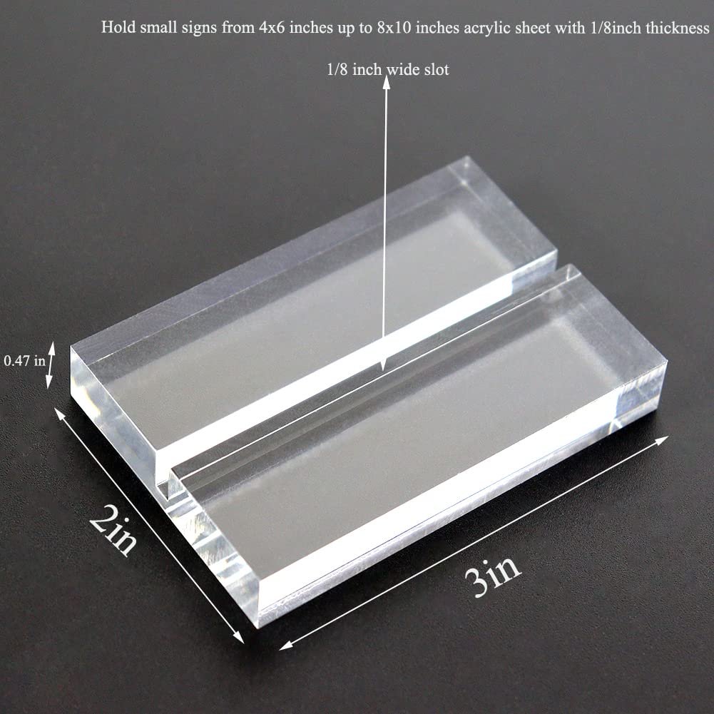 Clear Acrylic Wedding Sign Table Number Holder with Base Acryric Stand for Retail Display of Place Cards