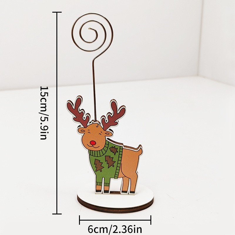 Creative wooden note holder to place card holder note card Business card Photo holder for Christmas decoration