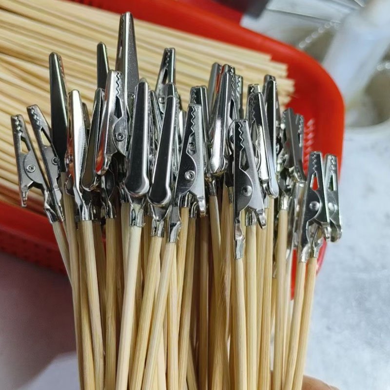 Bamboo Stick Crocodile Clip Alligator Clips Models Crocodile Clamps Stick DIY Card Photo Memo Clip Place Card Holders