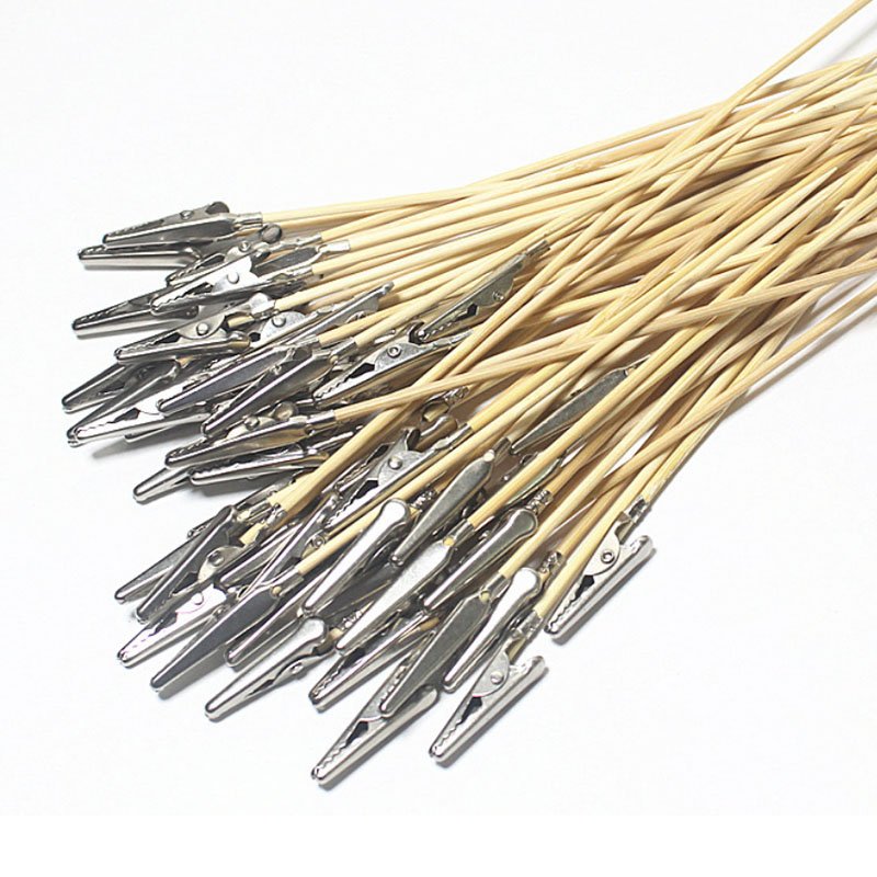 Bamboo Stick Crocodile Clip Alligator Clips Models Crocodile Clamps Stick DIY Card Photo Memo Clip Place Card Holders