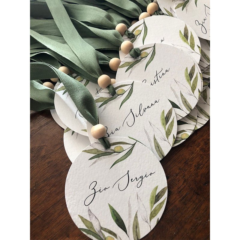 Wholesales Custom Leaves Pattern Name Tags White Wedding Place Cards
