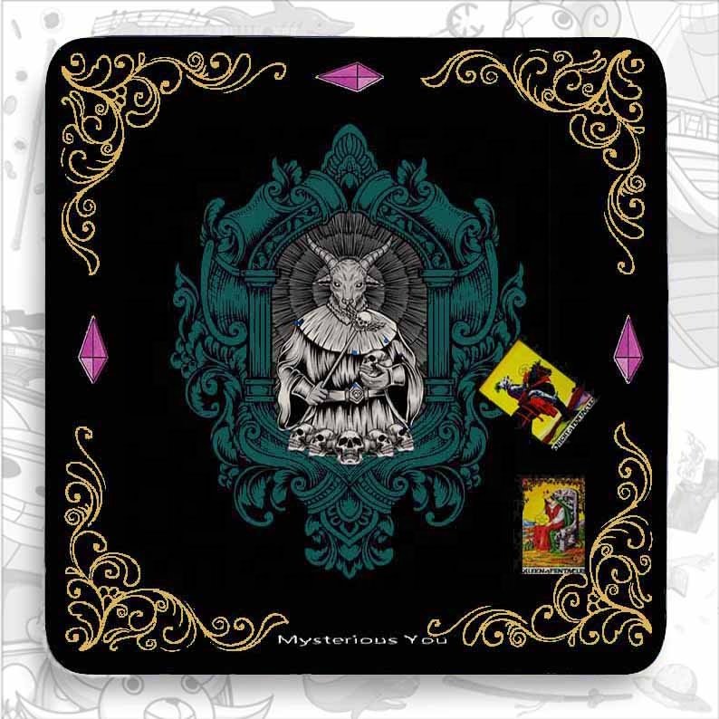 Customized double-sided velvet printed art table Place mats tarot card game mat one piece card game mats