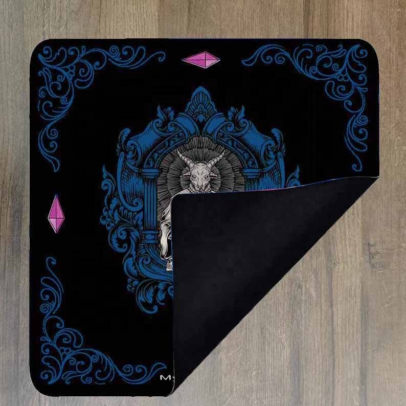 Customized double-sided velvet printed art table Place mats tarot card game mat one piece card game mats
