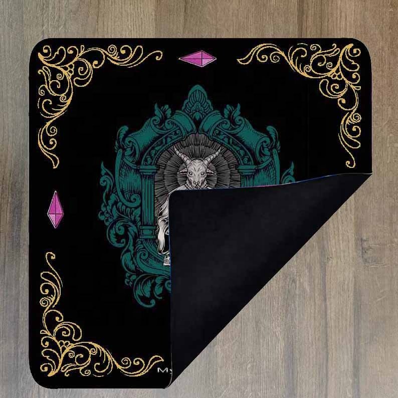 Customized double-sided velvet printed art table Place mats tarot card game mat one piece card game mats