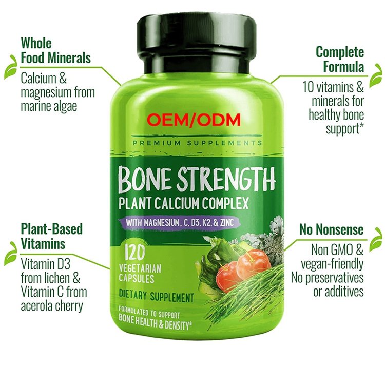 120 Vegan Friendly Capsules Bone Strength Whole Food Supplement for Bone Health