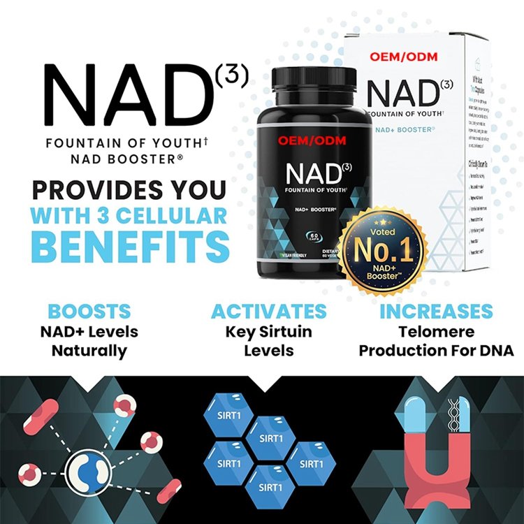 Nicotinamide Riboside Alternative 60 Veggie Capsules NAD+ Booster (NAD3) NRF2 Activator Anti Aging Cell Booster NAD Supplement