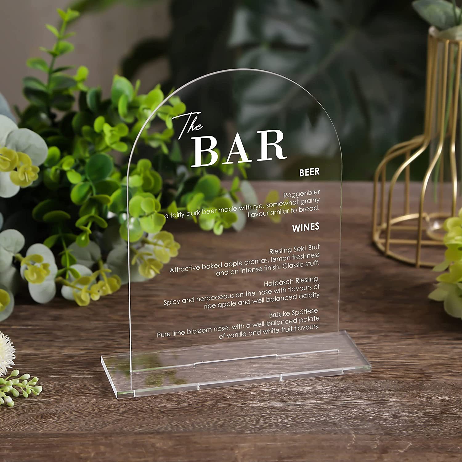 WXU Custom Menu Acrylic Stand Table Sign Menu Place Card Display Stand