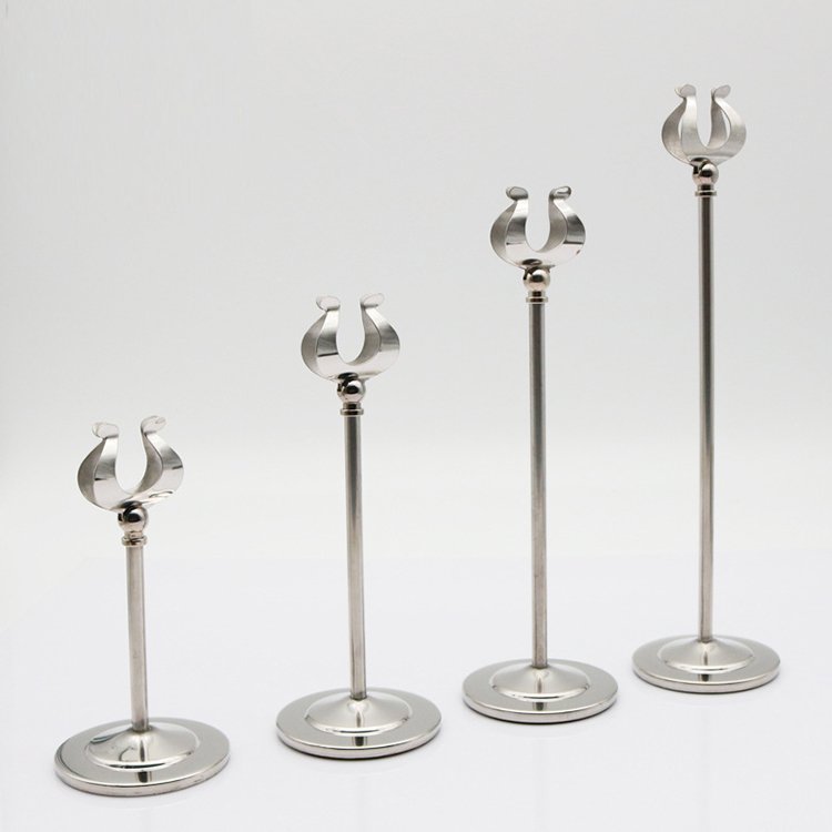 china wholesale metal table recipe menu wedding silver U shape place card holder