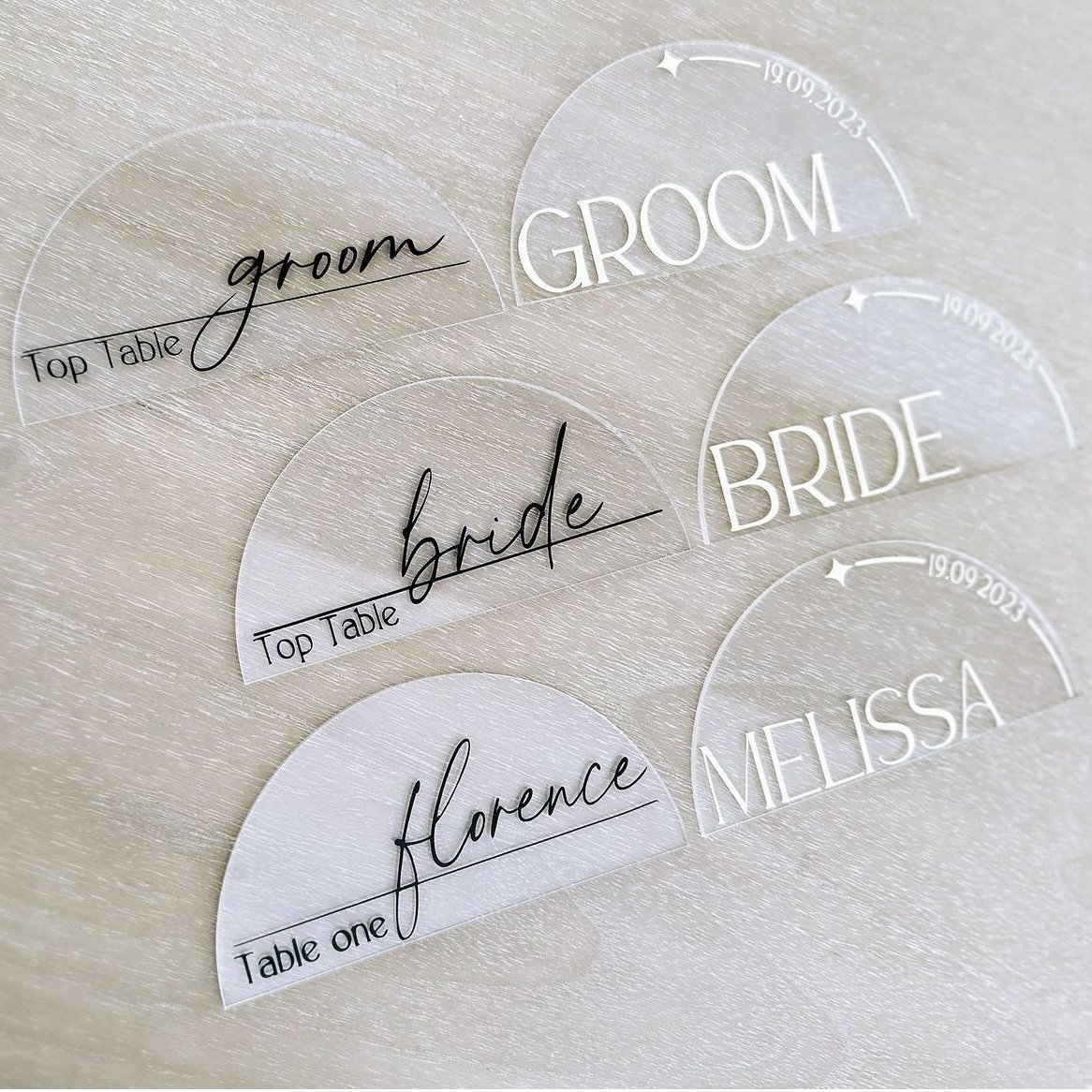 Clear Acrylic Place Cards Name Table Number Blank Acrylic Name Plate Acrylic Seating Chart Cards Sign for Wedding Banquet Party