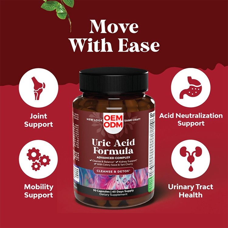 90 Capsules Herbal Uric Acid Cleanse and Detox Essential Daily Kidney Cleanse and Uric Acid for Joint Supplement