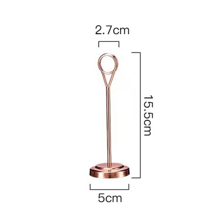 china wholesale luxury wedding rose gold metal table recipe stand menu place card holder